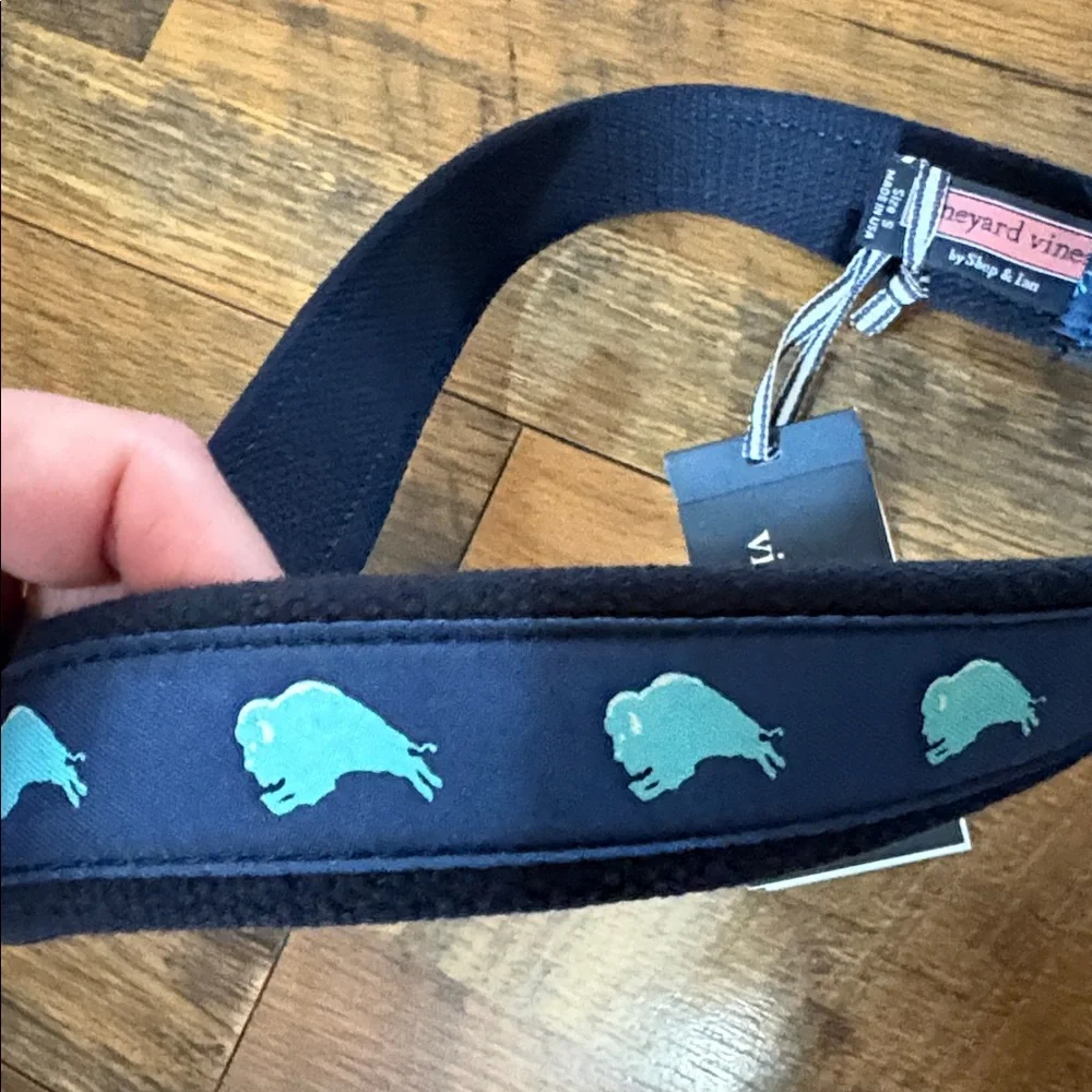 Vineyard Vines Navy Bison Pattern Belt Youth‎